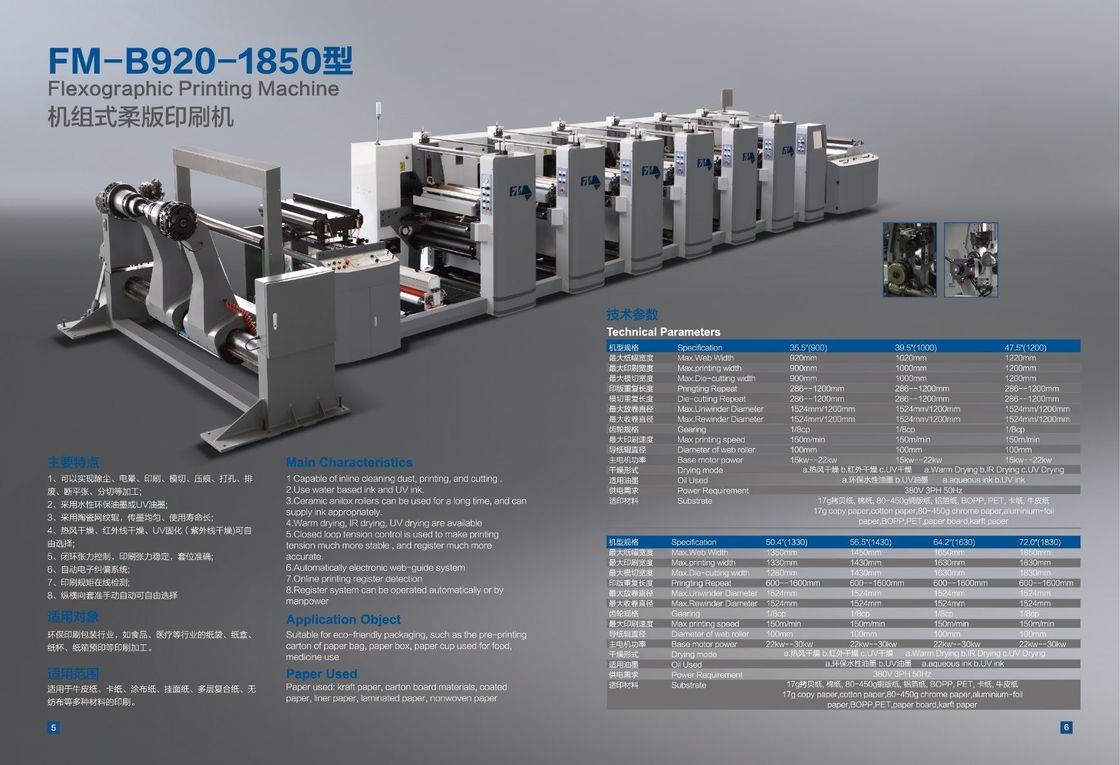 5 gói giấy màu Máy in Flexo với cấu trúc in chữ quay